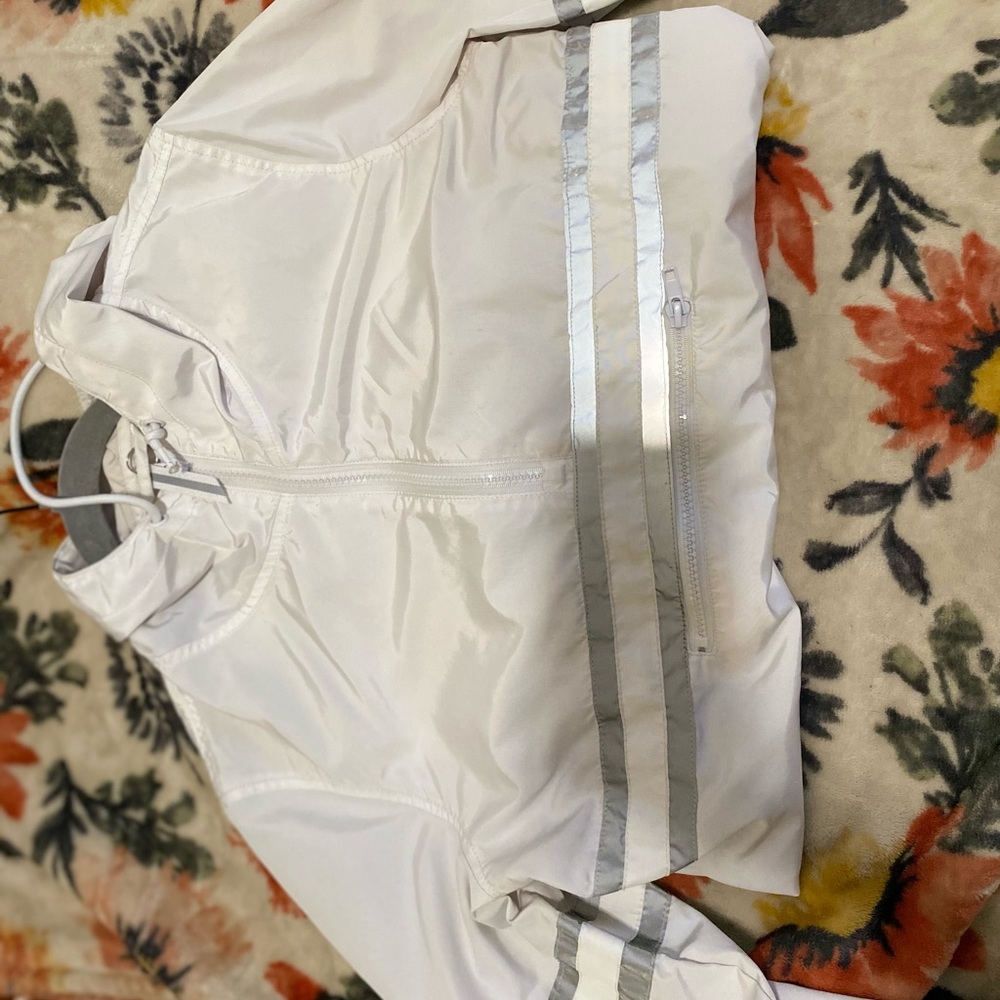 White reflective wind breaker size small